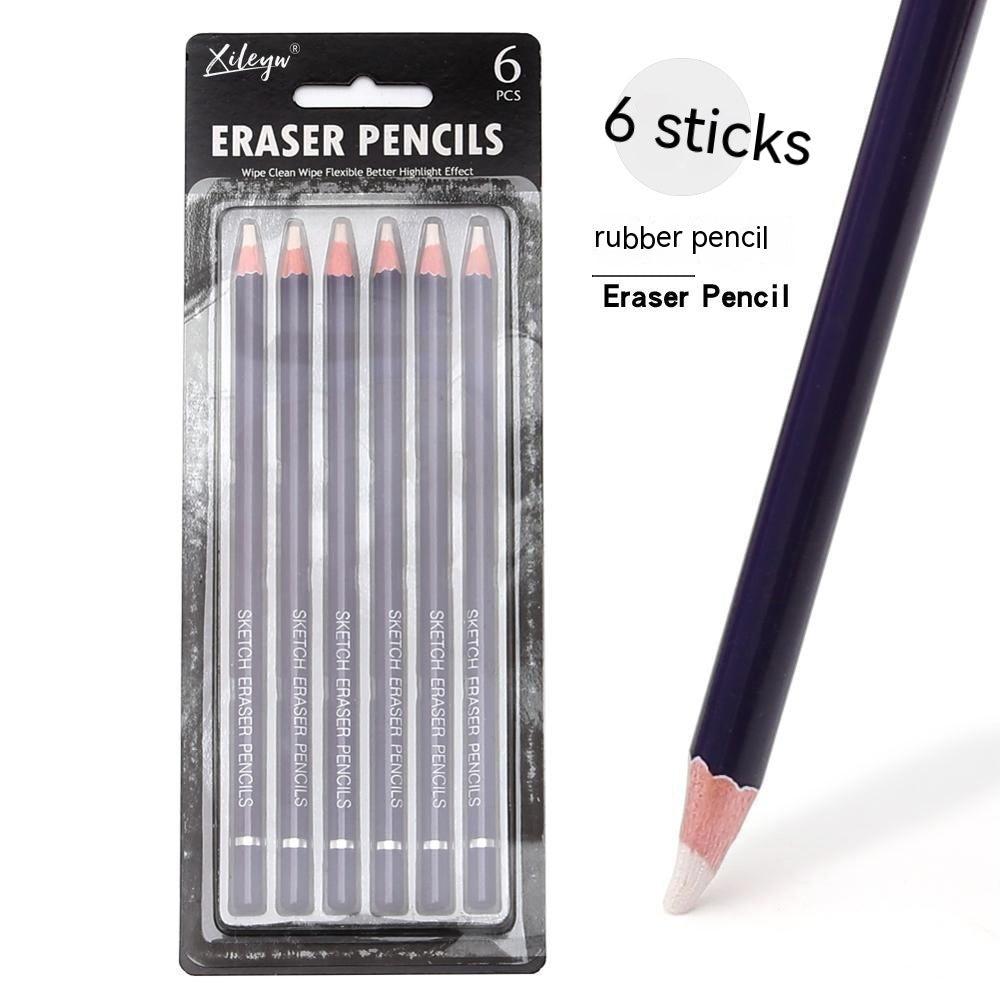 Highlight Rubber Pen Erasable Pen Art Student Pencil Sketch Pen Shape Eraser Sketch 6 Pieces Suit