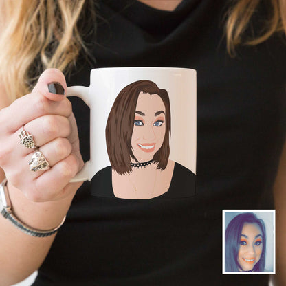 Custom Face Mug - Photo Drawing