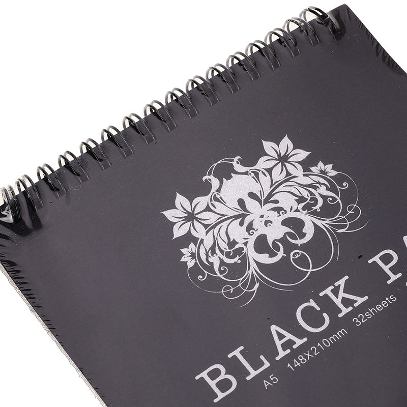 Vintage Watercolor Black Paper Sketch Pad