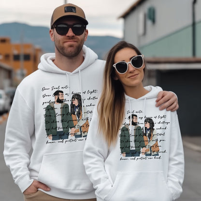 Custom Couples Portrait & Words Hoodie