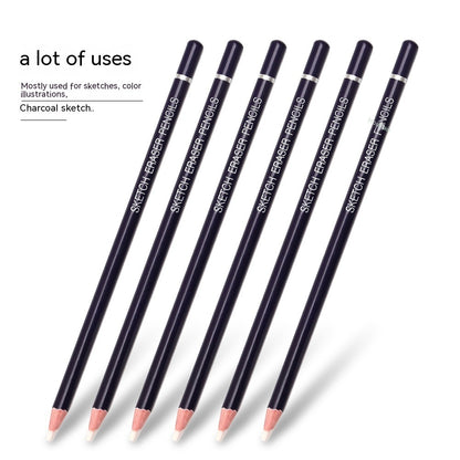 Highlight Rubber Pen Erasable Pen Art Student Pencil Sketch Pen Shape Eraser Sketch 6 Pieces Suit